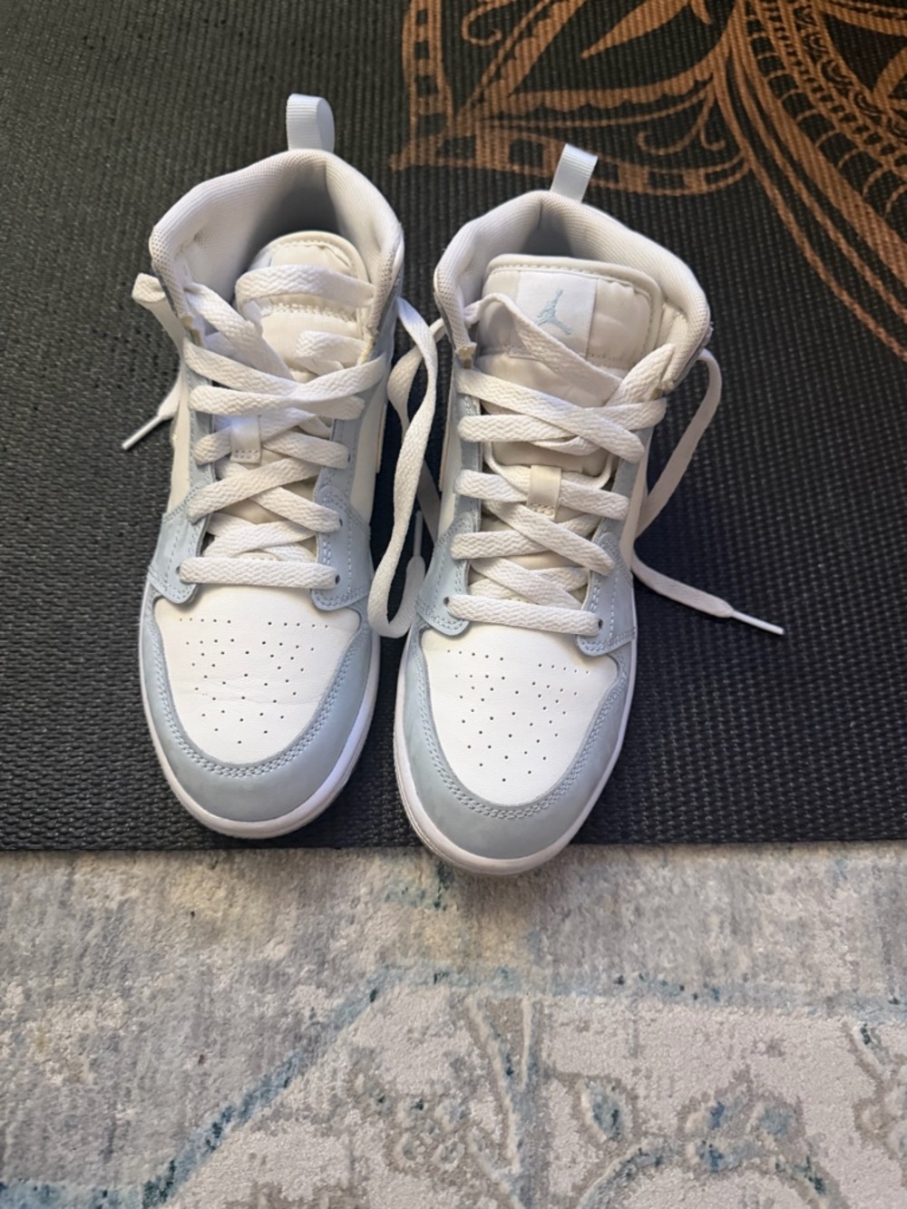 Jordan’s  White and blue High-Top Sneakers